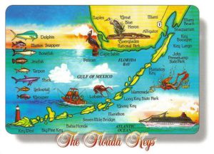 Florida Keys Postcard Map